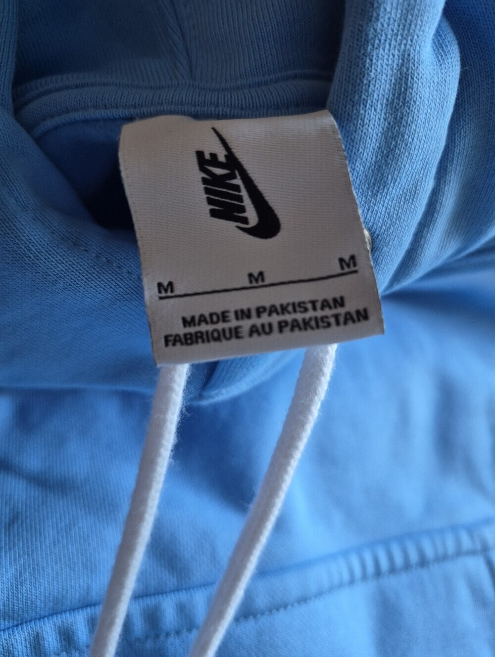 Nike Sky Blue Pullover Hoodie with White Drawcords Size Medium (Men) - Picture 3 of 4